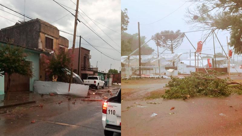 Un fuerte temporal causó destrozos en Victoria, Gualeguay y Rosario del Tala