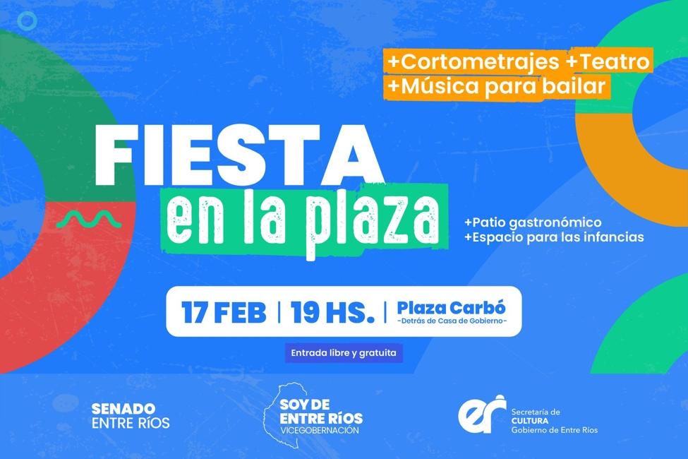 Con proyección de cortometrajes, música y teatro ponen en marcha "Fiesta en la Plaza"