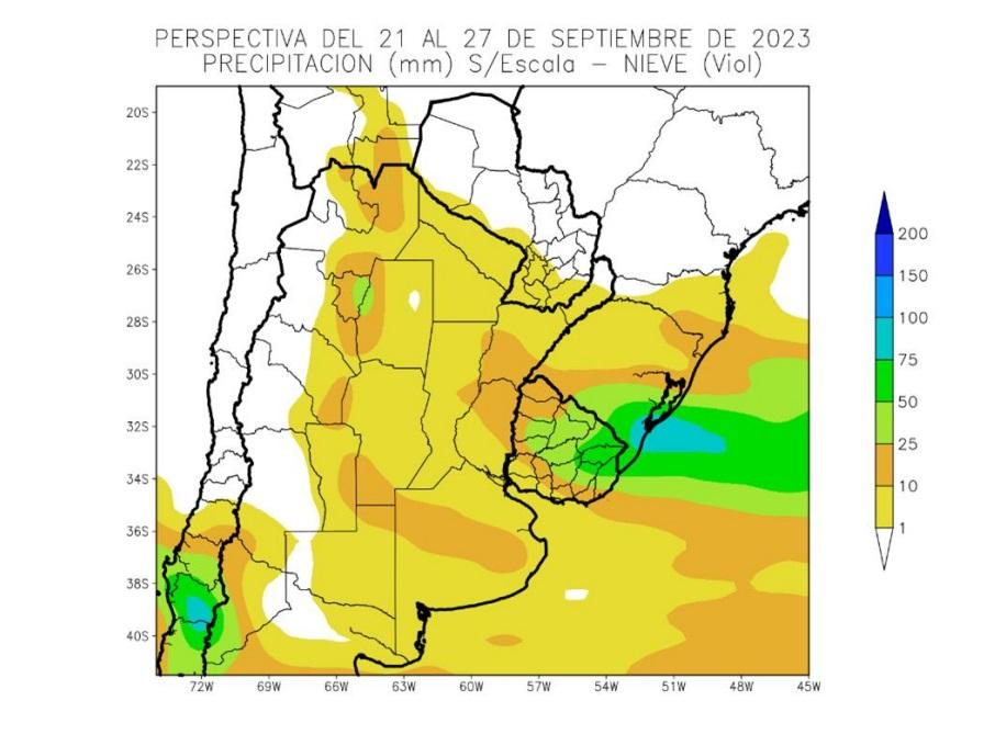 Lluvias ligeras en gran parte del área agrícola