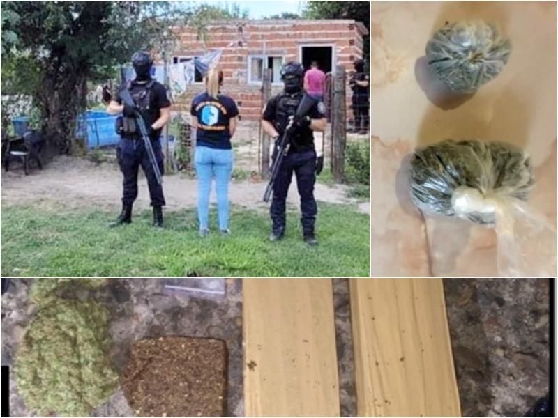 Se desarrollaron allanamientos por drogas en tres ciudades de la provincia