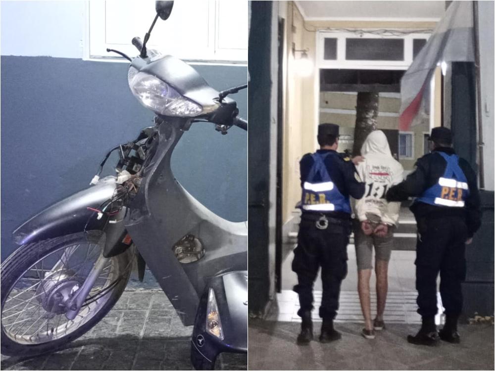 Vecinos detuvieron a un ladrón que robó de tiro una moto en Barú