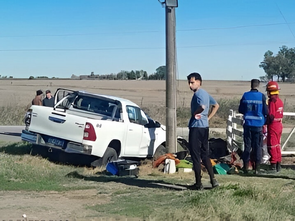 La camioneta involucrada en el accidente.