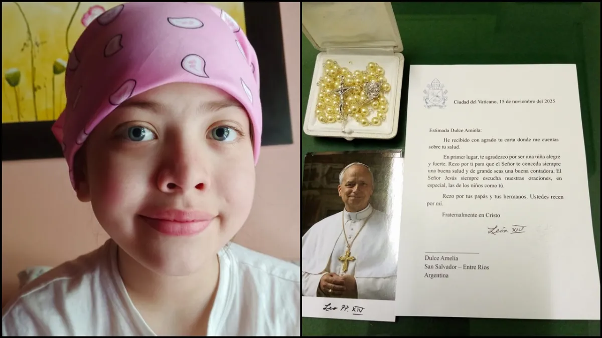 Una niña internada con leucemia recibió una carta del Papa León Una niña internada con leucemia recibió una carta del Papa León