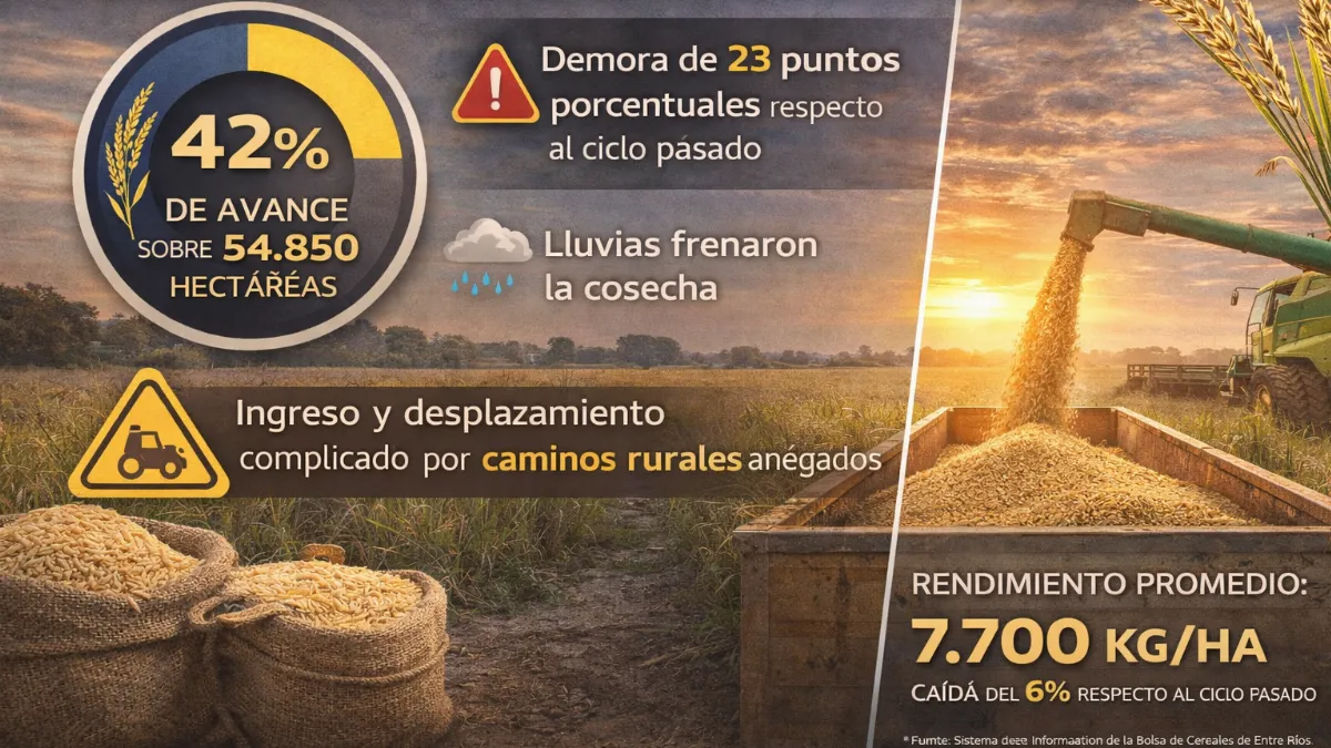 Los caminos de la producción y su mal estado complican la cosecha del arroz Los caminos de la producción y su mal estado complican la cosecha del arroz