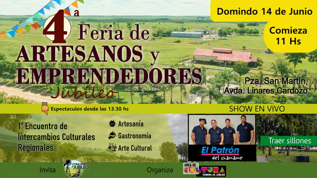 Jubileo reprogramó la Feria de Artesanos y Emprendedores para el 14 de junio Jubileo reprogramó la Feria de Artesanos y Emprendedores para el 14 de junio