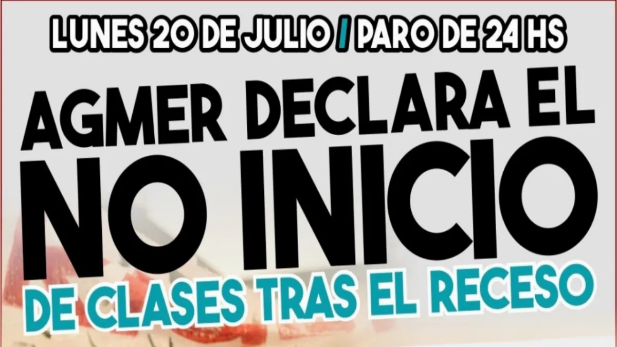 AGMER convocó a un paro de 24 horas y no comenzarán las clases tras el receso invernal AGMER convocó a un paro de 24 horas y no comenzarán las clases tras el receso invernal