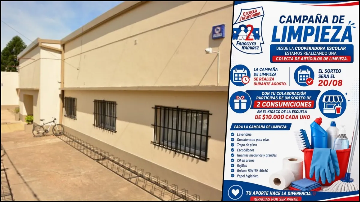 Una campaña invita a colaborar con productos de limpieza para la Escuela Secundaria 2 Una campaña invita a colaborar con productos de limpieza para la Escuela Secundaria 2