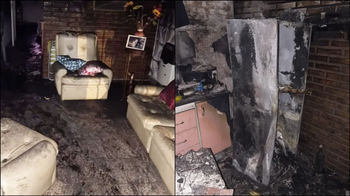Un policía ingresó a una casa en llamas y salvó a una pareja de adultos mayores Un policía ingresó a una casa en llamas y salvó a una pareja de adultos mayores
